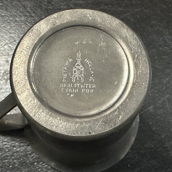 Vintage Pewter Cup Mug Metawa Holland Small Child Cup - Picture 8 of 8